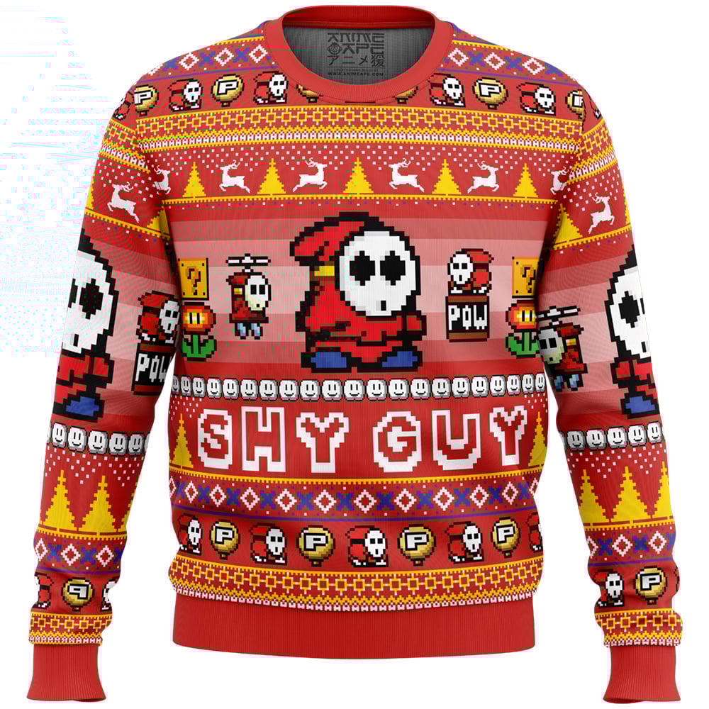 Shy Guy Mario Bros Ugly Christmas Sweater