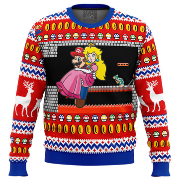 Mario Bros Bowser's Castle Ugly Christmas Sweater