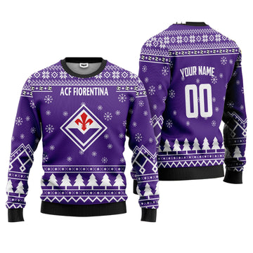 ACF Fiorentina Personalized Ugly Christmas Sweater Blue Version ? Usalast
