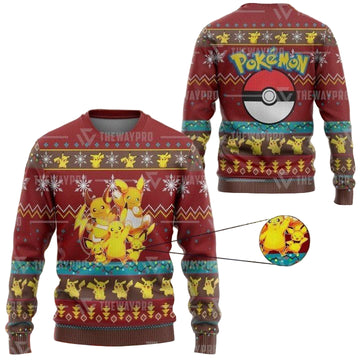 Anime Pokemon Pika Pika Christmas Sweater ? Usalast