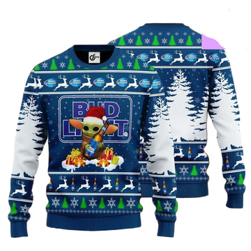 Baby Yoda Love Bud Light Beer Bud Beer Xmas 3d Ugly Christmas Sweater ? Usalast