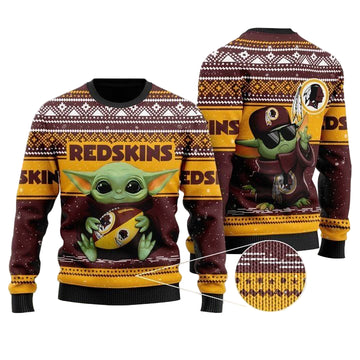 Baby Yoda Washington Redskins Ugly Christmas Sweater ? Usalast