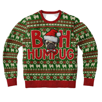 Bah Humpug Pug Tacky Dog Pug Lover Party 3d Ugly Christmas Sweater ? Usalast
