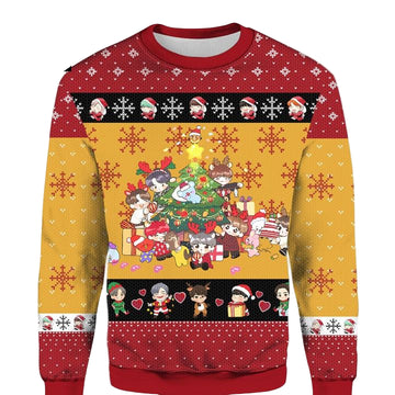 Bangtan Boys Friends BTS Chibi Ugly Xmas 3D Sweater ? Usalast