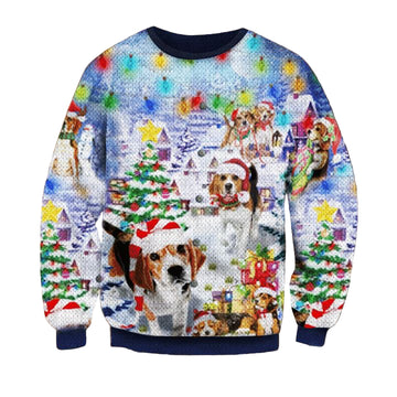 Beagle Snow Tree Christmas Sweater Cute Dog Ugly Christmas Sweater Xmas Gift For Him Her ? Usalast