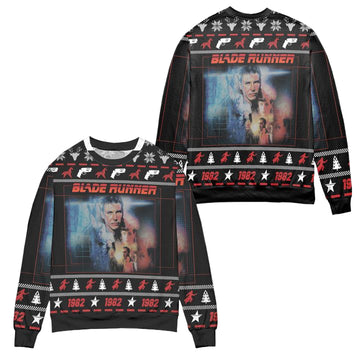 Blade Runner 1982 Pine Tree Pattern Ugly Christmas Sweater ? Black ? Usalast
