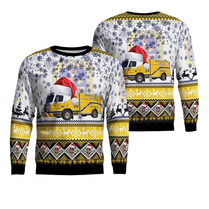 Boone County Fire Protection District Christmas AOP Sweater ? Usalast