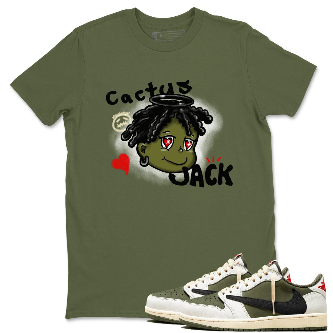 Born Blessed Sneaker Tees - Air Jordan 1 Travis Scott Medium Olive