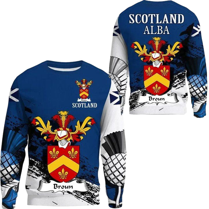 Broun Or Brown Scottish Family Crest Scotland Special Sweater A7 ? Usalast