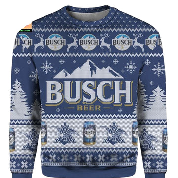 Busch Beer Blue Ugly Christmas Sweater 2022 ? Usalast