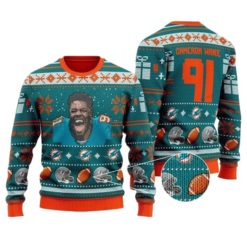 Cameron Wake 91 Miami Dolphins Nfl Christmas Sweater ? Usalast