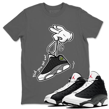 Cartoon Hands Unisex Tops - Air Jordan 13 Black Flint