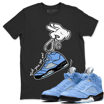 Cartoon Hands Unisex Tops - Air Jordan 5 UNC