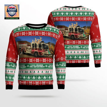 Casa Grande Arizona Casa Grande Fire Department Christmas Sweater 3D ? Usalast
