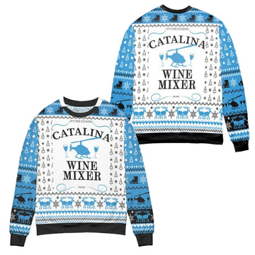 Catalina Wine Mixer Reindeer Snowflake Pattern Ugly Christmas Sweater ? Usalast