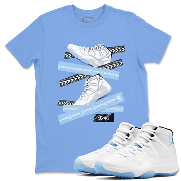 Caution Tape Sneaker Tees - Air Jordan 11 Retro Legend Blue