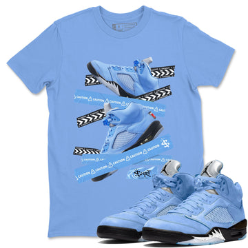 Caution Tape Unisex Tops - Air Jordan 5 UNC