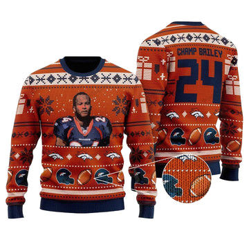 Champ Bailey 24 Denver Broncos Nfl Christmas Sweater ? Usalast