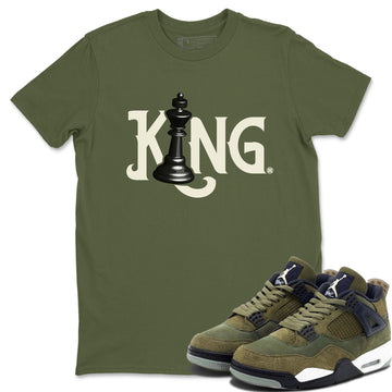 Chess King Sneaker Tee - Air Jordan 4 Medium Olive