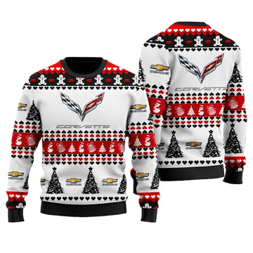 Chevrolet Corvette Merry Christmas White Ugly Sweater ? Usalast