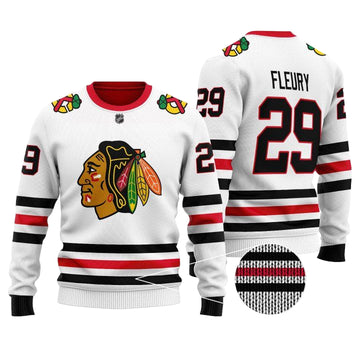 Chicago Blackhawks Nhl Marc-Andre Fleury 29 White Sweater ? Usalast