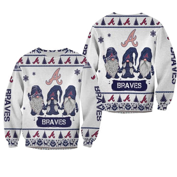 Christmas Gnomes Atlanta Braves Ugly Sweater Christmas 3D Sweater ? Usalast