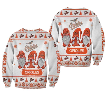 Christmas Gnomes Baltimore Orioles Ugly Sweater Christmas 3D Sweater ? Usalast