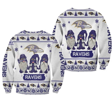 Christmas Gnomes Baltimore Ravens Ugly Sweater Christmas 3D Sweater ? Usalast