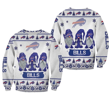 Christmas Gnomes Buffalo Bills Ugly Sweater Christmas 3D Sweater ? Usalast