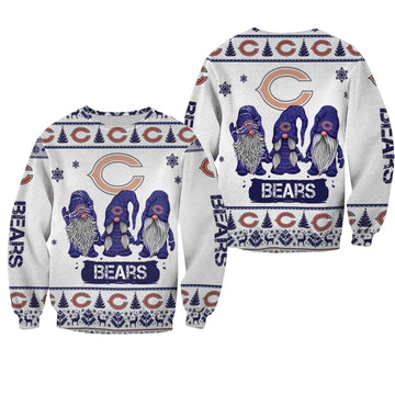 Christmas Gnomes Chicago Bears Ugly Sweater Christmas 3D Sweater ? Usalast