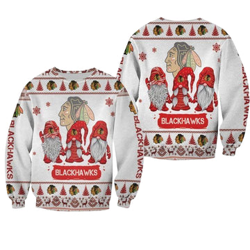 Christmas Gnomes Chicago Blackhawks Ugly Sweater Christmas 3D Sweater ? Usalast