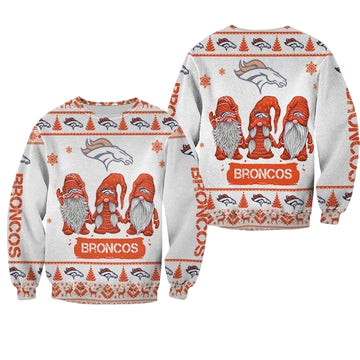 Christmas Gnomes Denver Broncos Ugly Sweater Christmas 3D Sweater ? Usalast