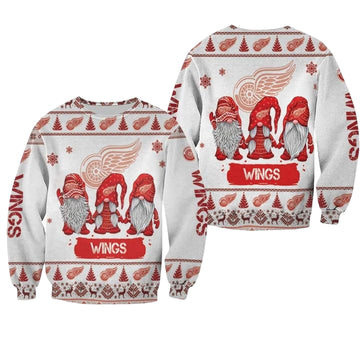 Christmas Gnomes Detroit Red Wings Ugly Sweater Christmas 3D Sweater ? Usalast