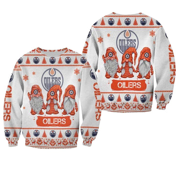 Christmas Gnomes Edmonton Oilers Ugly Sweater Christmas 3D Sweater ? Usalast