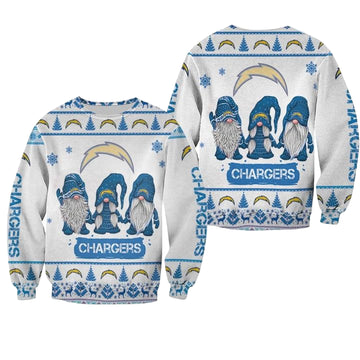 Christmas Gnomes Los Angeles Chargers Ugly Sweater Christmas 3D Sweater ? Usalast
