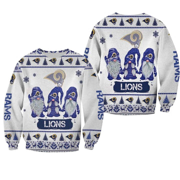 Christmas Gnomes Los Angeles Rams Ugly Sweater Christmas 3D Sweater ? Usalast