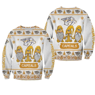 Christmas Gnomes Nashville Predators Ugly Sweater Christmas 3D Sweater ? Usalast