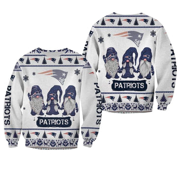 Christmas Gnomes New England Patriots Ugly Sweater Christmas 3D Sweater ? Usalast