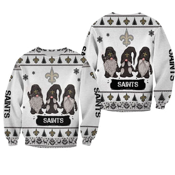 Christmas Gnomes New Orleans Saints Ugly Sweater Christmas 3D Sweater ? Usalast
