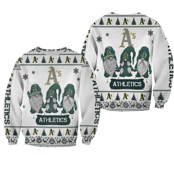 Christmas Gnomes Oakland Athletics Ugly Sweater Christmas 3D Sweater ? Usalast