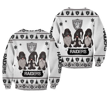 Christmas Gnomes Oakland Raiders Ugly Sweater Christmas 3D Sweater ? Usalast