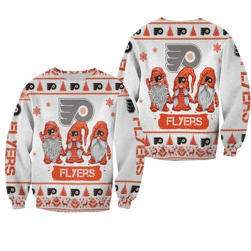 Christmas Gnomes Philadelphia Flyers Ugly Sweater Christmas 3D Sweater ? Usalast