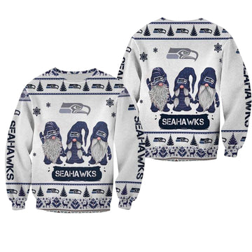 Christmas Gnomes Seattle Seahawks Ugly Sweater Christmas 3D Sweater ? Usalast