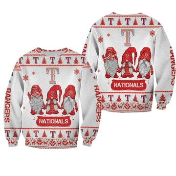 Christmas Gnomes Texas Rangers Ugly Sweater Christmas 3D Sweater ? Usalast
