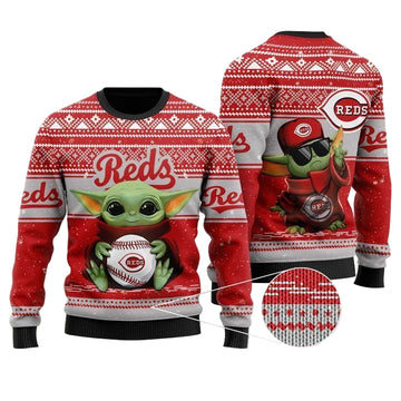 Cincinnati Reds Baby Yoda Ugly Christmas Sweater ? Usalast