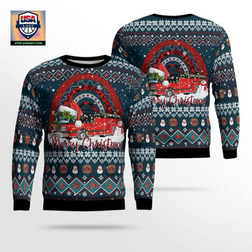 City of La Crosse Fire Department Christmas AOP Sweater ? Usalast