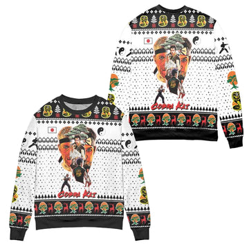 Cobra Kai Christmas Snowflake Pattern Ugly Christmas Sweater ? White ? Usalast
