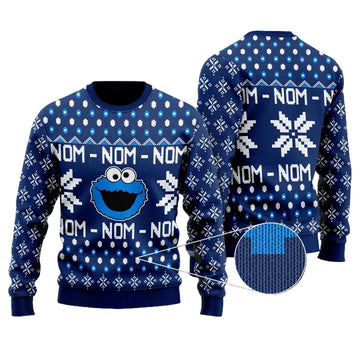 Cookie Monster Nom-Nom-Nom Christmas Sweater ? Usalast