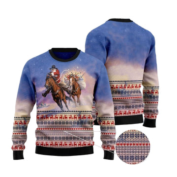 Cowboy Santa Claus Unisex 3D Ugly Christmas Sweater ? Usalast