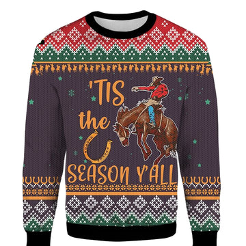 Cowboy Tis The Season Yall Christmas 2022 Gift 3D Sweater ? Usalast